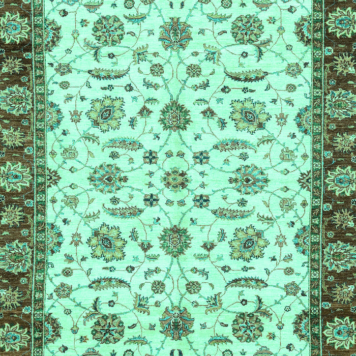 Machine Washable Oriental Turquoise Traditional Area Rugs, wshabs3168turq
