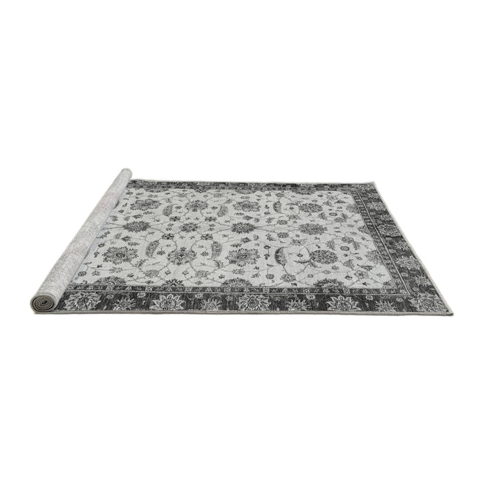 Sideview of Machine Washable Oriental Gray Traditional Rug, wshabs3168gry