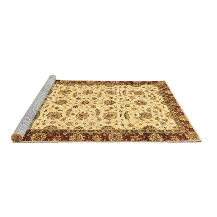 Sideview of Machine Washable Oriental Brown Traditional Rug, wshabs3168brn