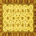 Square Oriental Yellow Traditional Rug, abs3168yw