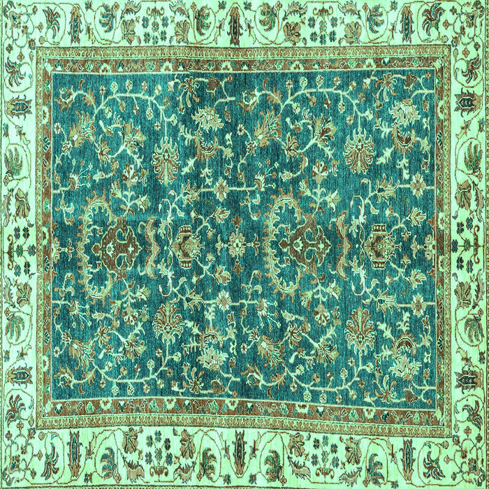 Square Abstract Turquoise Modern Rug, abs3169turq