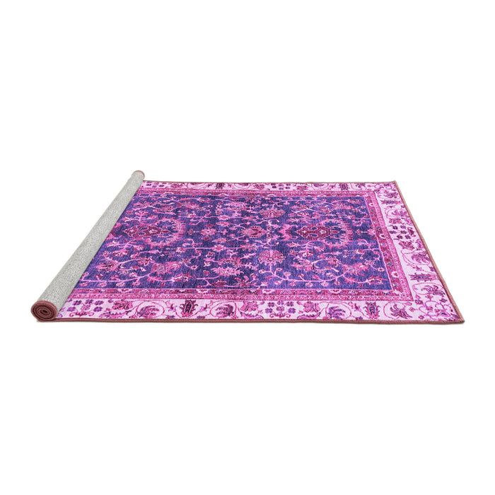 Sideview of Machine Washable Abstract Purple Modern Area Rugs, wshabs3169pur