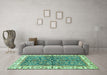 Machine Washable Abstract Turquoise Modern Area Rugs in a Living Room,, wshabs3169turq