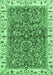 Machine Washable Abstract Emerald Green Modern Area Rugs, wshabs3169emgrn