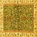 Square Abstract Yellow Modern Rug, abs3169yw