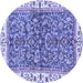 Round Abstract Blue Modern Rug, abs3169blu