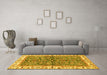 Machine Washable Abstract Yellow Modern Rug in a Living Room, wshabs3169yw