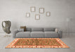 Machine Washable Abstract Orange Modern Area Rugs in a Living Room, wshabs3169org