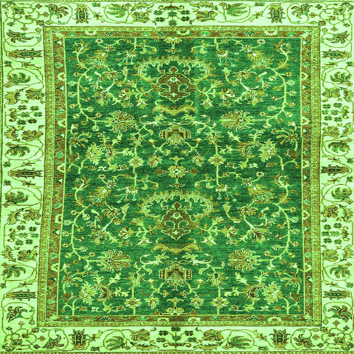 Square Abstract Green Modern Rug, abs3169grn