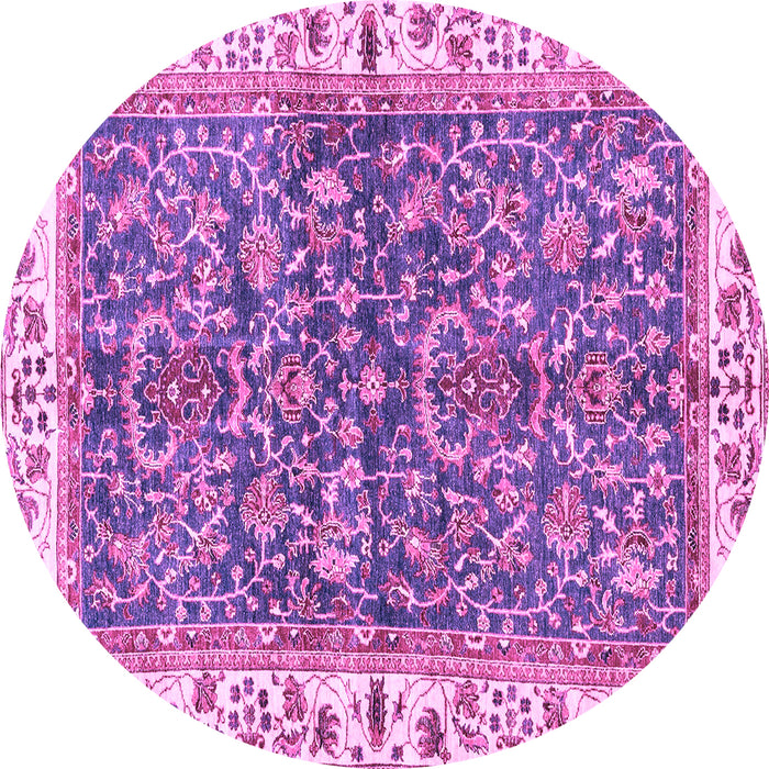 Round Abstract Purple Modern Rug, abs3169pur