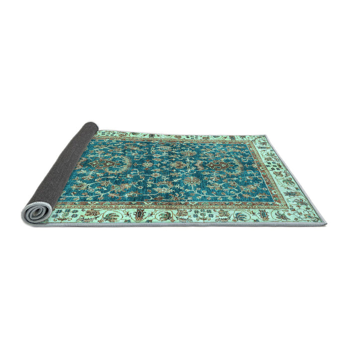 Sideview of Abstract Light Blue Modern Rug, abs3169lblu