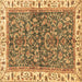 Square Abstract Brown Modern Rug, abs3169brn