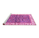 Sideview of Machine Washable Abstract Pink Modern Rug, wshabs3169pnk