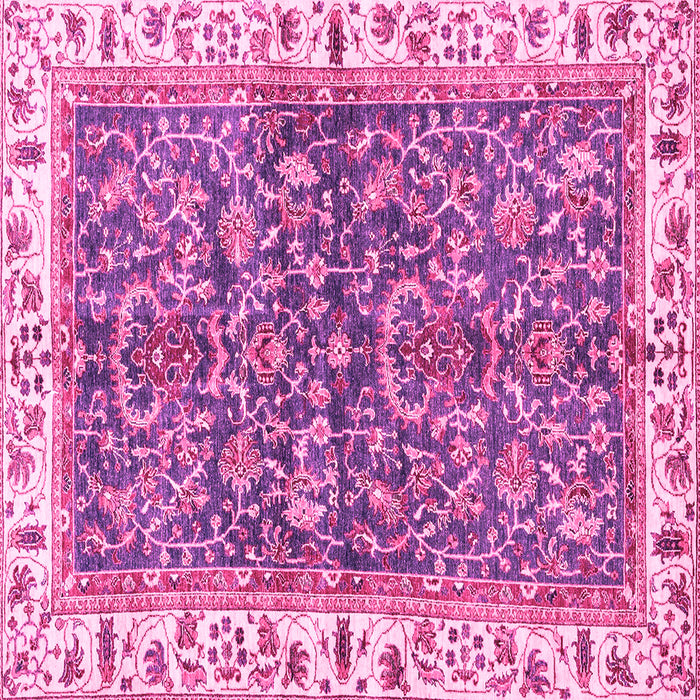 Square Machine Washable Abstract Pink Modern Rug, wshabs3169pnk