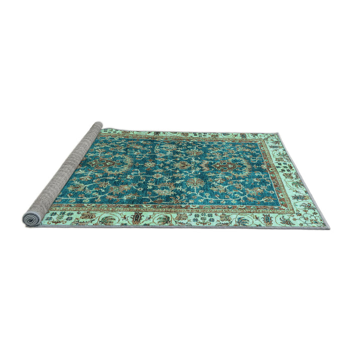 Sideview of Machine Washable Abstract Light Blue Modern Rug, wshabs3169lblu