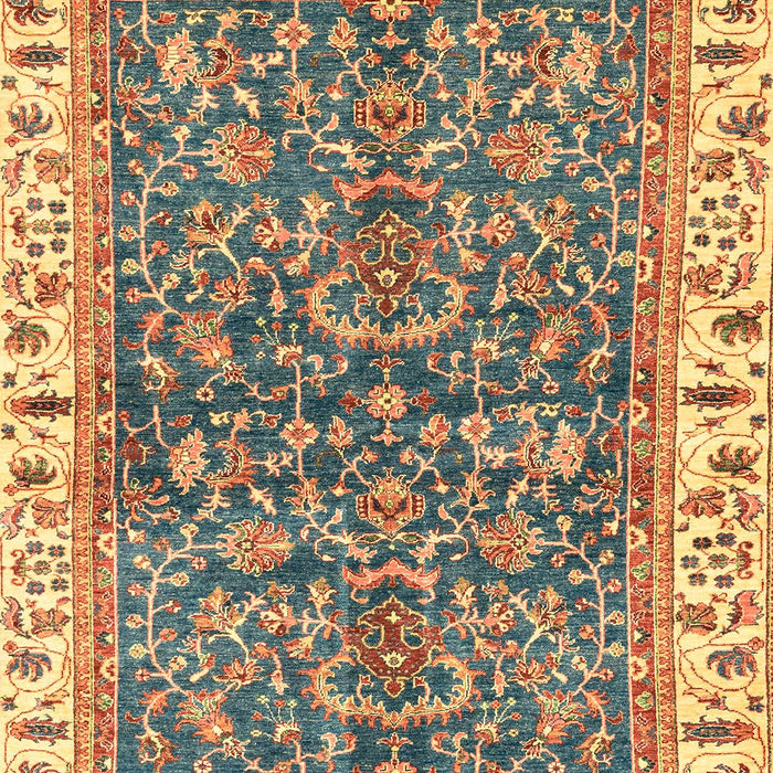 Machine Washable Abstract Metallic Gold Rug, wshabs3169