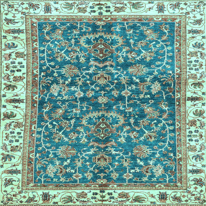 Square Abstract Light Blue Modern Rug, abs3169lblu