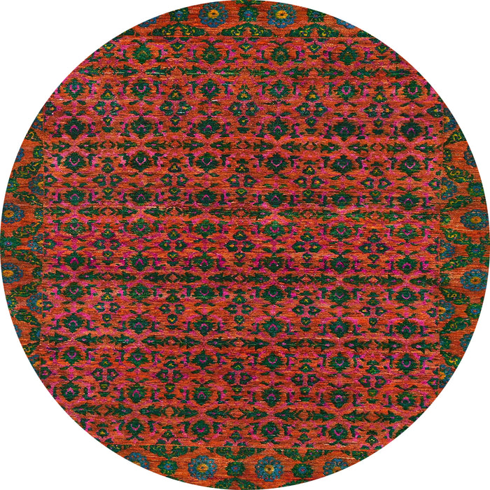 Round Abstract Red Modern Rug, abs316
