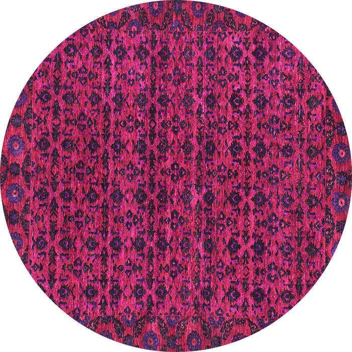 Round Abstract Pink Modern Rug, abs316pnk