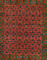 Machine Washable Abstract Red Rug, wshabs316