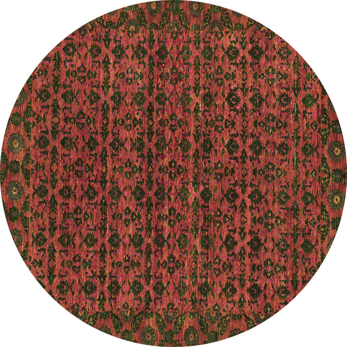 Round Machine Washable Abstract Brown Modern Rug, wshabs316brn