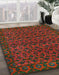 Machine Washable Abstract Red Rug in a Family Room, wshabs316