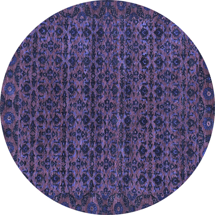 Round Abstract Blue Modern Rug, abs316blu