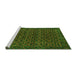 Sideview of Machine Washable Abstract Green Modern Area Rugs, wshabs316grn