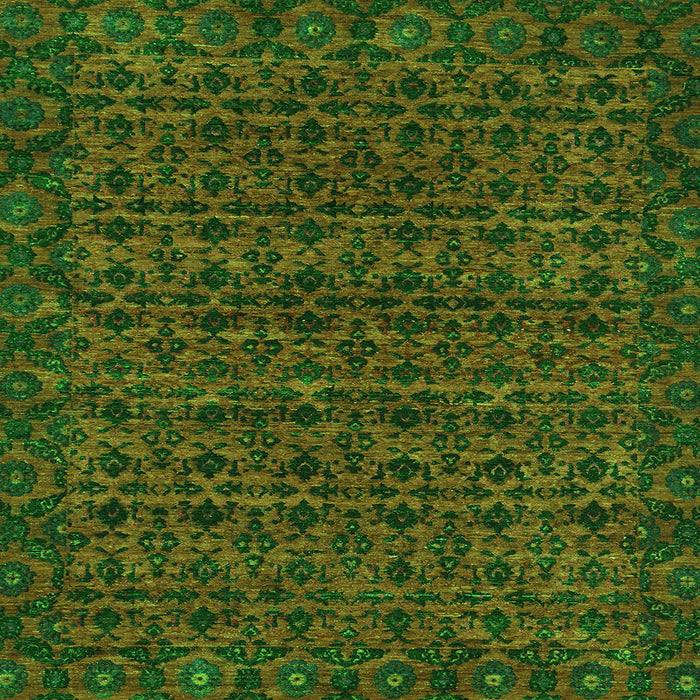 Square Machine Washable Abstract Green Modern Area Rugs, wshabs316grn