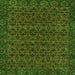 Square Machine Washable Abstract Green Modern Area Rugs, wshabs316grn