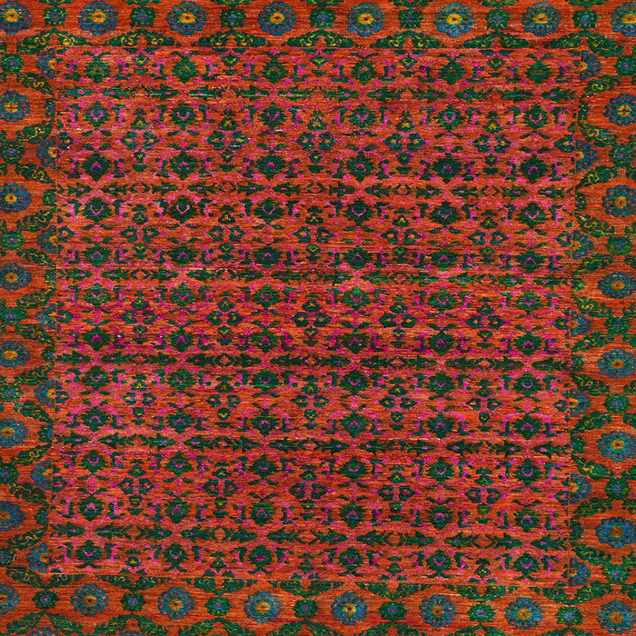 Square Abstract Red Modern Rug, abs316