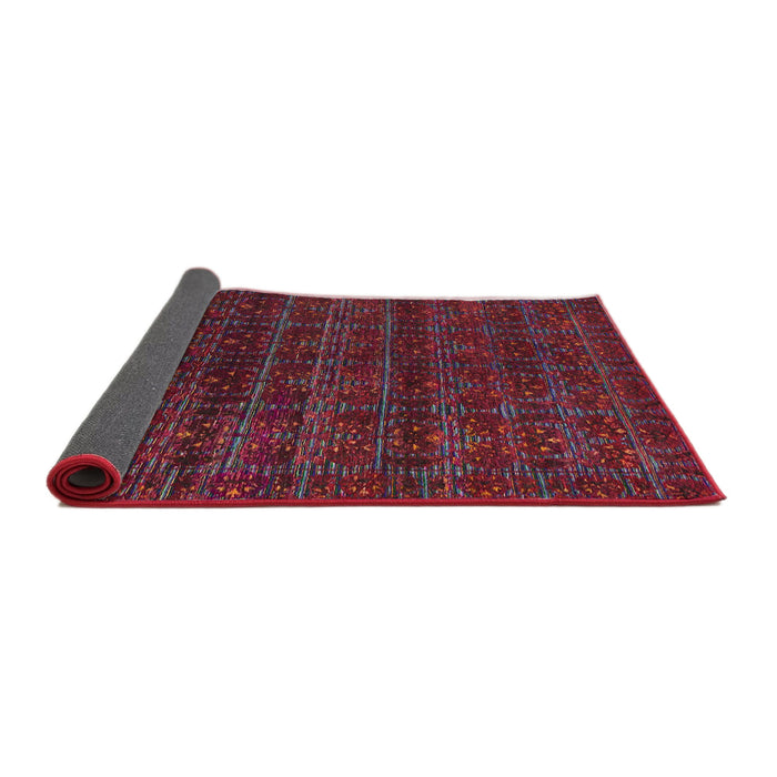 Sideview of Abstract Cranberry Red Modern Rug, abs317