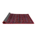 Sideview of Abstract Cranberry Red Modern Rug, abs317