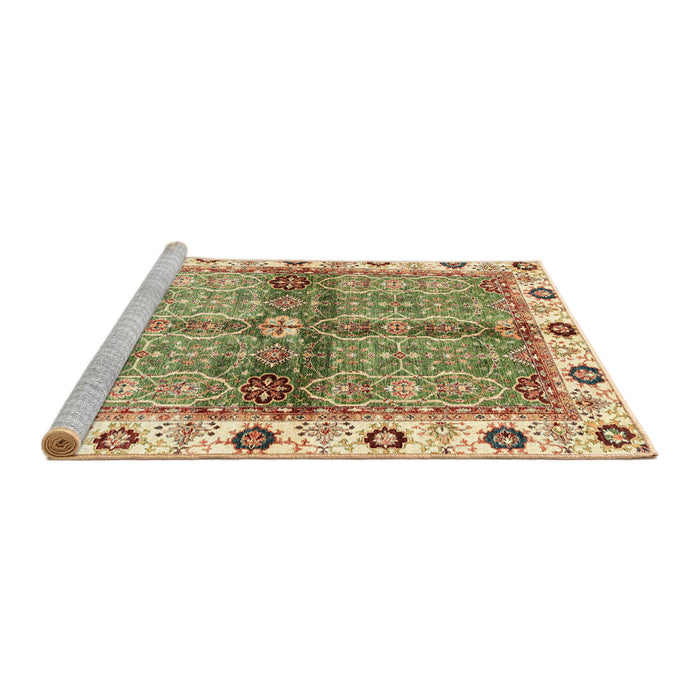 Sideview of Machine Washable Abstract Brown Gold Rug, wshabs3170