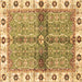 Square Machine Washable Oriental Brown Traditional Rug, wshabs3170brn