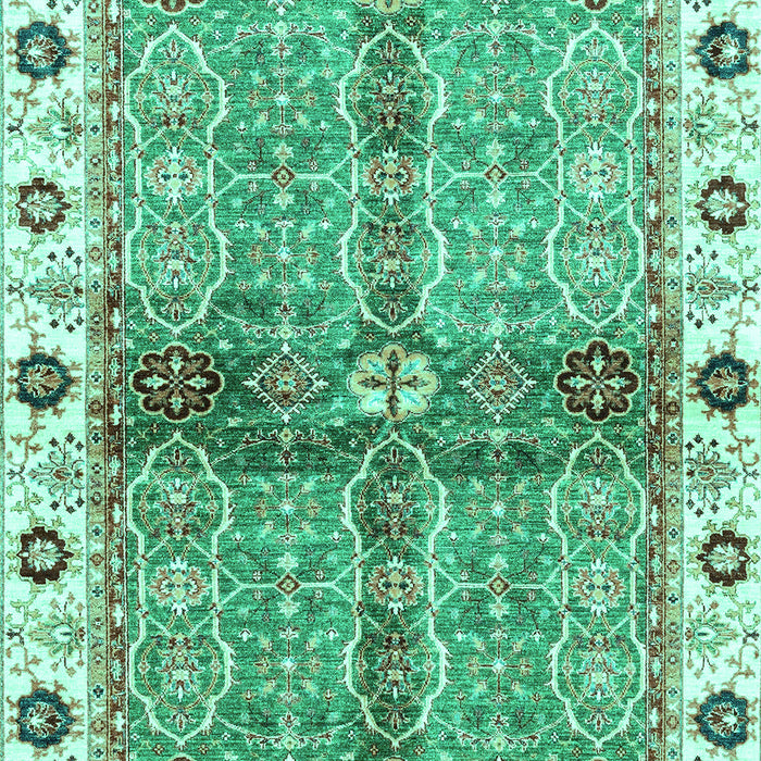 Machine Washable Oriental Turquoise Traditional Area Rugs, wshabs3170turq
