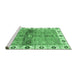 Sideview of Machine Washable Oriental Emerald Green Traditional Area Rugs, wshabs3170emgrn