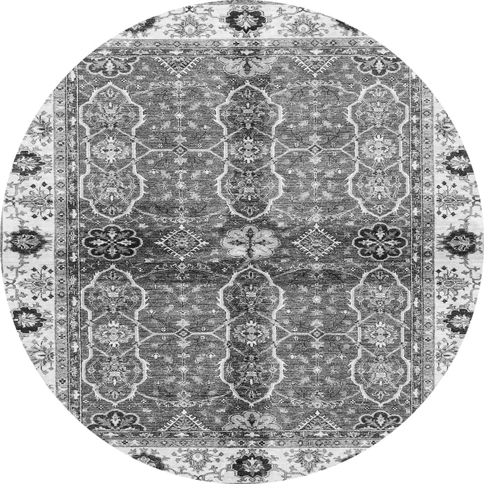 Round Oriental Gray Traditional Rug, abs3170gry