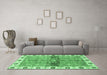 Machine Washable Oriental Emerald Green Traditional Area Rugs in a Living Room,, wshabs3170emgrn