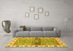 Machine Washable Oriental Yellow Traditional Rug in a Living Room, wshabs3170yw