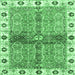 Square Oriental Emerald Green Traditional Rug, abs3170emgrn