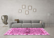Machine Washable Oriental Pink Traditional Rug in a Living Room, wshabs3170pnk