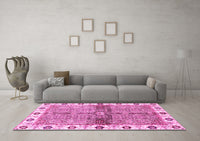 Machine Washable Oriental Pink Traditional Rug, wshabs3170pnk