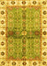 Machine Washable Oriental Yellow Traditional Rug, wshabs3170yw
