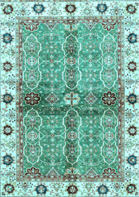 Oriental Light Blue Traditional Rug, abs3170lblu