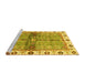 Sideview of Machine Washable Oriental Yellow Traditional Rug, wshabs3170yw
