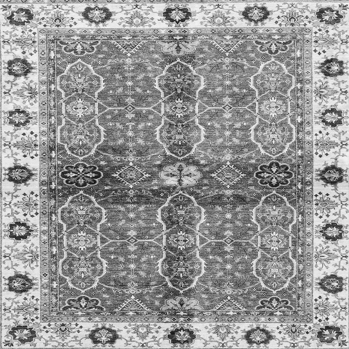 Square Machine Washable Oriental Gray Traditional Rug, wshabs3170gry