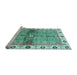 Sideview of Machine Washable Oriental Light Blue Traditional Rug, wshabs3170lblu