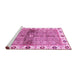 Sideview of Machine Washable Oriental Pink Traditional Rug, wshabs3170pnk