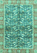 Machine Washable Oriental Turquoise Traditional Area Rugs, wshabs3171turq